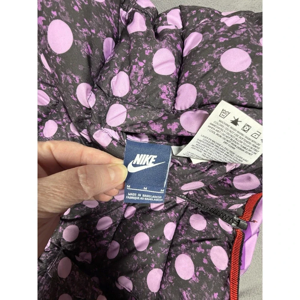 Nike Reversible Puffer Vest Women Medium Orange Camo Pattern Insulated